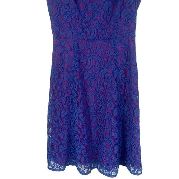 ADRIANNA PAPELL Lace Overlay A-Line Dress with pockets - Picture 10 of 13